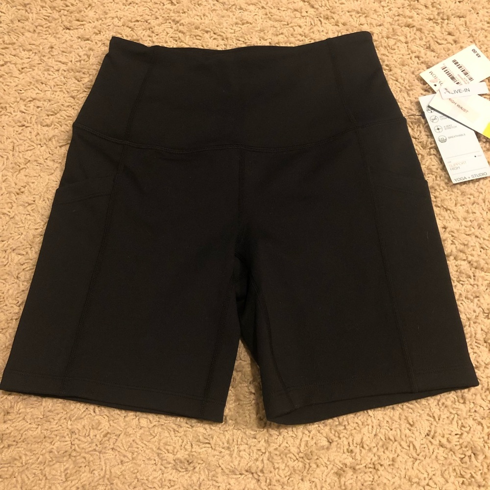 Zella Black Bike Shorts with High Waist and Stretchy Fit